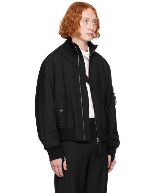 Helmut Lang Black Seatbelt Bomber Jacket for men