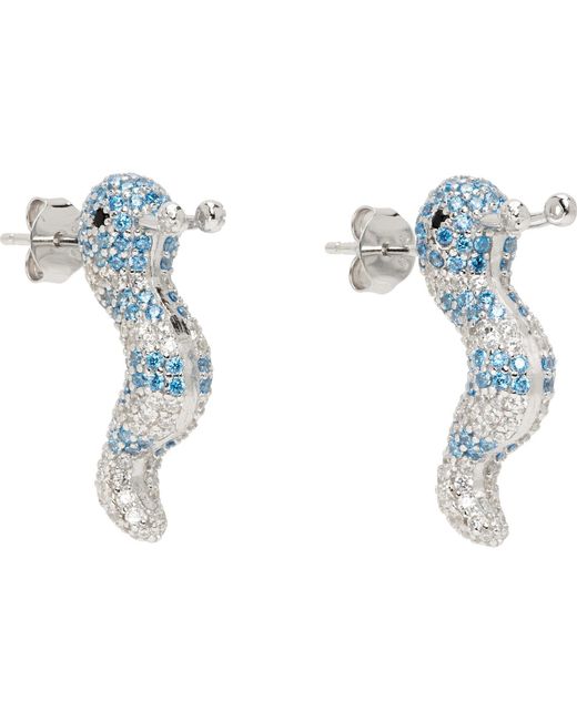 Collina Strada Blue Slug Earrings