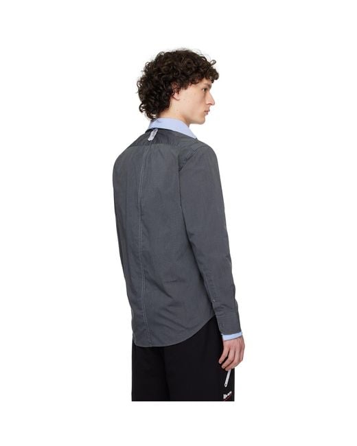 PROTOTYPES Black Double Layer Shirt for men
