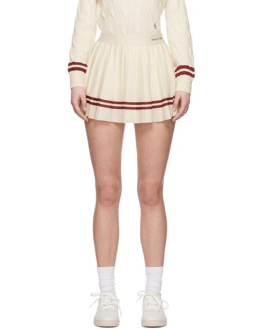 Sportyrich mini-jupe blanc cassé à plis plats Sporty & Rich en coloris Black