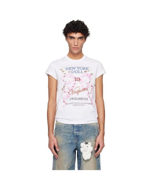 DSquared² White Vaquera Edition Cup Sleeves T-Shirt for men