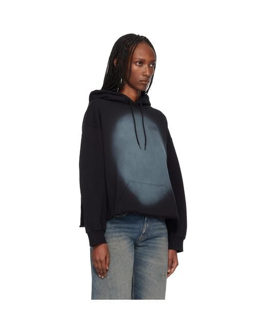 MM6 by Maison Margiela Black Unbrushed Cotton Hoodie