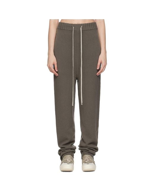 Rick Owens Black Concordians Rasato Cashmere Knit Lounge Pants