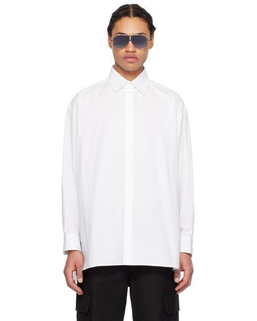 Chemise blanche à col classique Valentino pour homme en coloris White