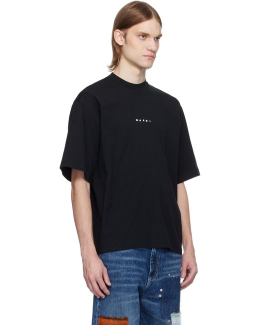 メンズ Marni ブラック Mini Logo Tシャツ Black
