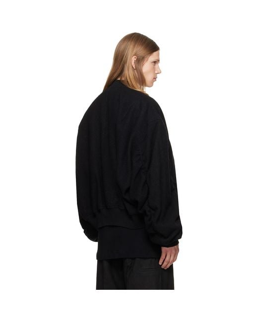 Rick Owens Black Tower Secchia Flight Bomber Jacket for men
