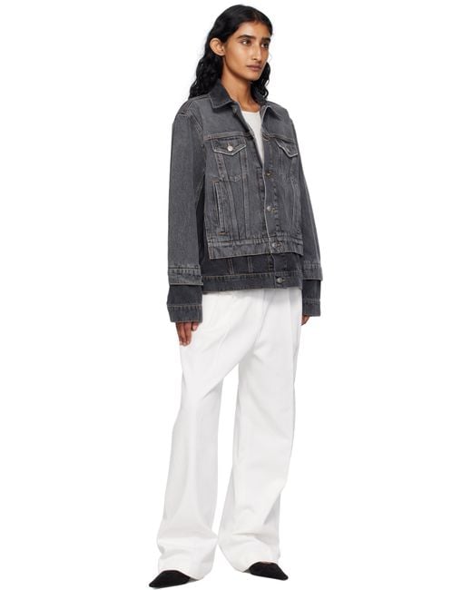 Stella McCartney ブラック Tonal Panelled デニムジャケット Black