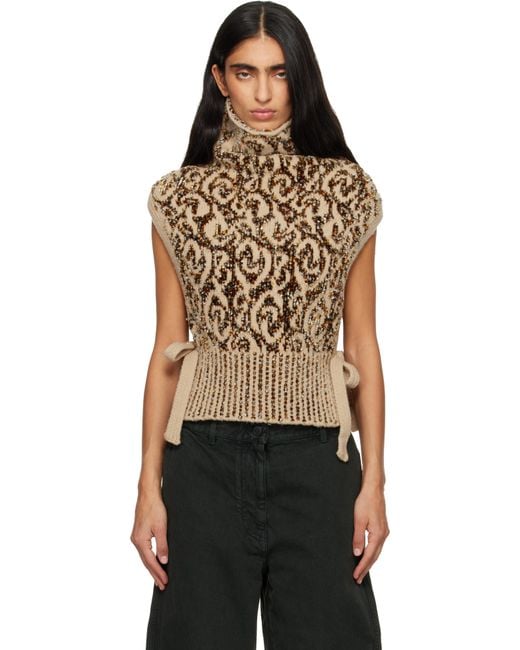 Dries Van Noten Black Jacquard Dickey