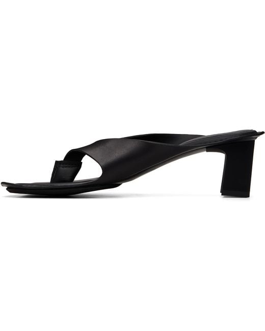 MM6 by Maison Margiela Black Anatomic Flip Flop Mule Heeled Sandals
