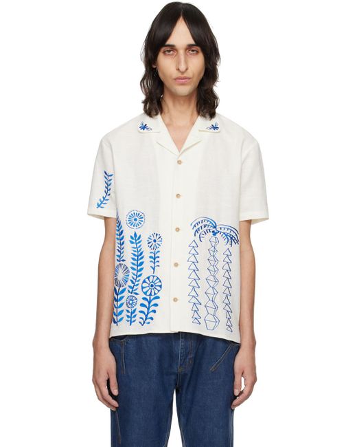 ANDERSSON BELL White Off- May Embroidery Shirt for men