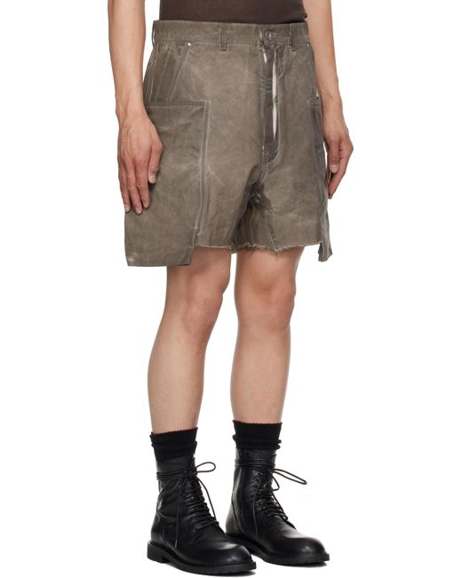 Rick Owens Natural Hollywood Stefan Cargo Shorts for men