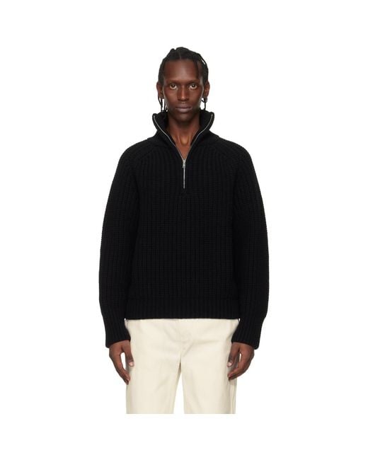 Studio Nicholson Black Aaron Levine Edition Bristol Knit Sweater for men