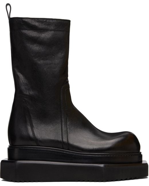 Rick Owens Black Concordians Zipped Turbo Cyclops Boots for men