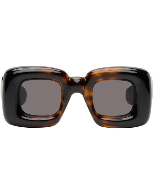 Loewe Black Tortoiseshell Inflated Sunglasses for men