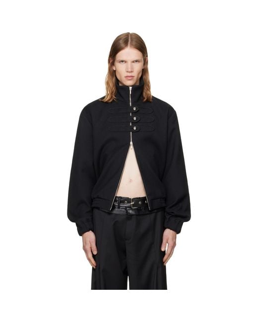 AV VATTEV Black Drummer High-Neck Jacket for men