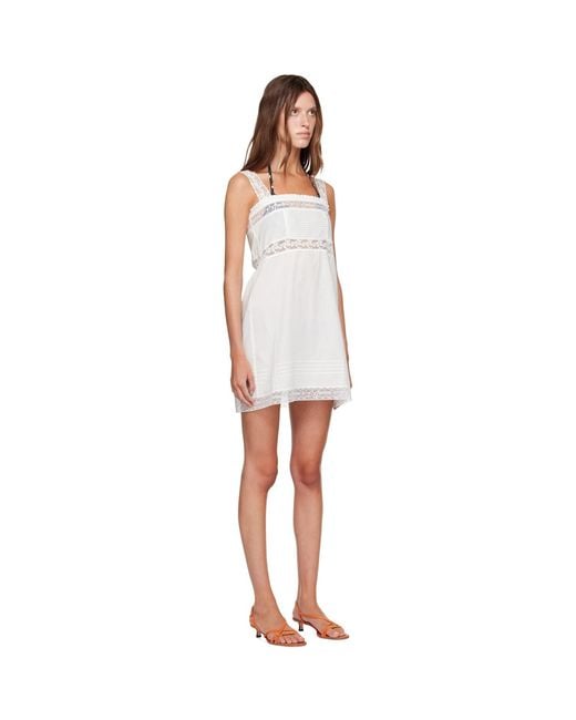 Ganni White Cotton Minidress