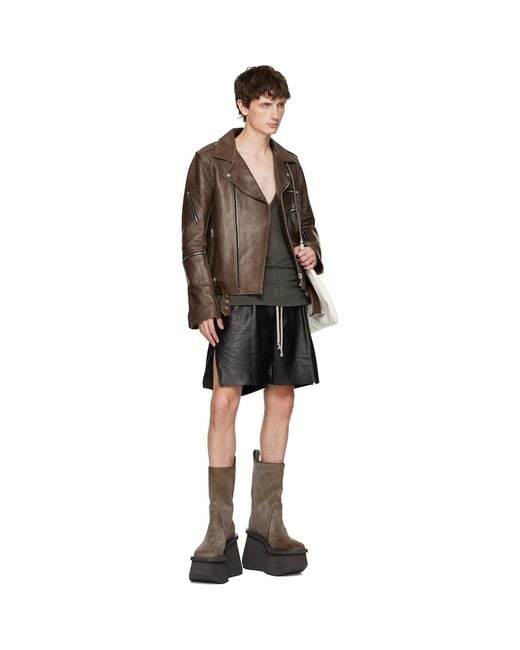 Rick Owens Brown Concordians Factory Boots for men