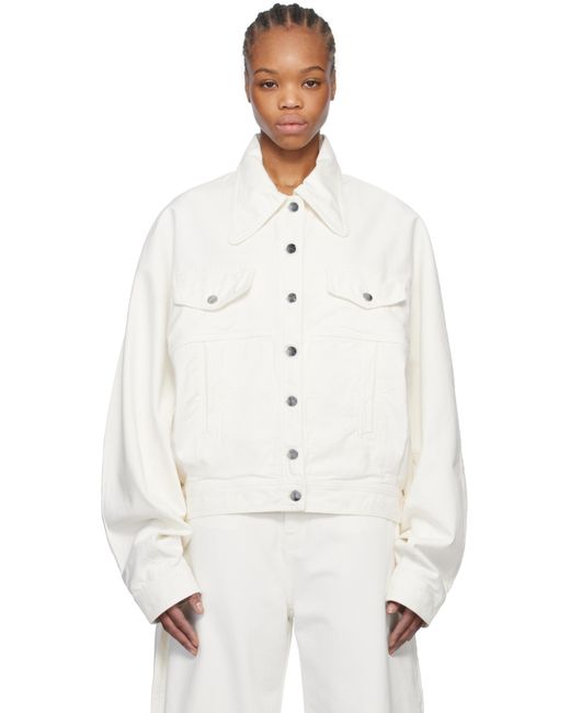 Monot White Boyfriend Denim Jacket