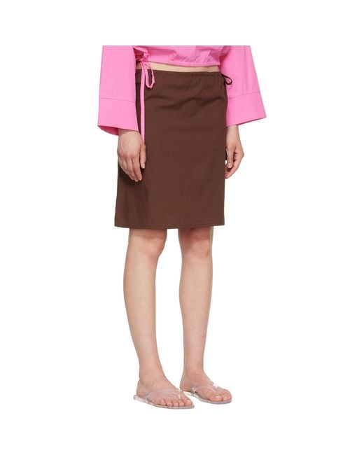 Brooke Callahan Red Straight Midi Skirt
