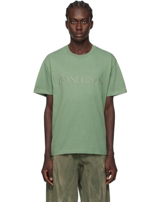T-shirt vert à logo brodé J.W. Anderson pour homme en coloris Green