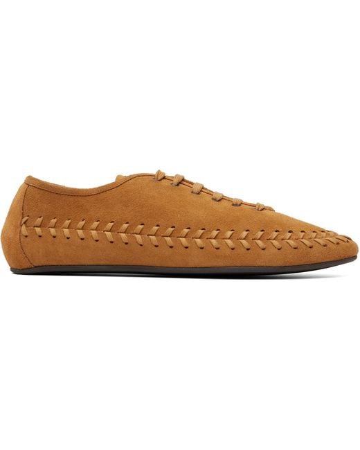 Hereu Brown Tan Birla Suede Loafers for men