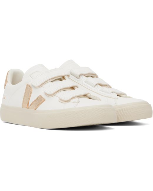 Baskets Recife Blanc Et Doré En Cuir Veja en coloris Black
