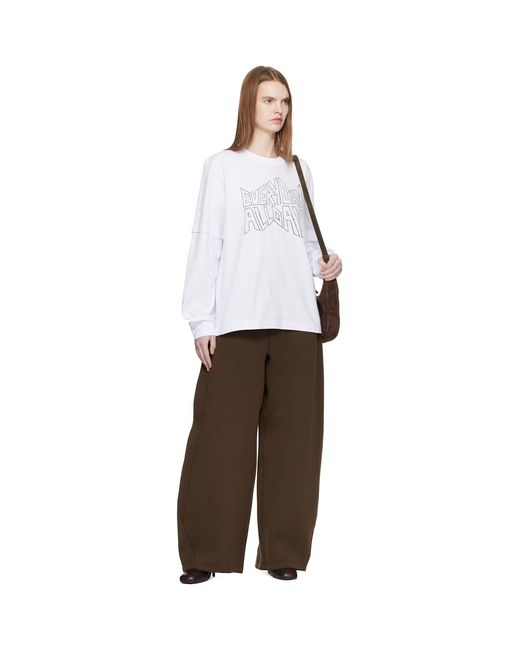 Sacai White 'Geoff Print L/S T-Shirt
