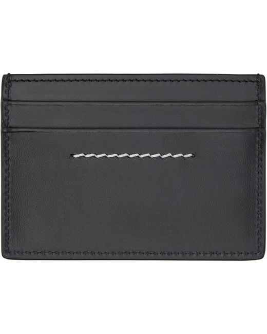 MM6 by Maison Margiela Black Numeric Leather Card Holder for men