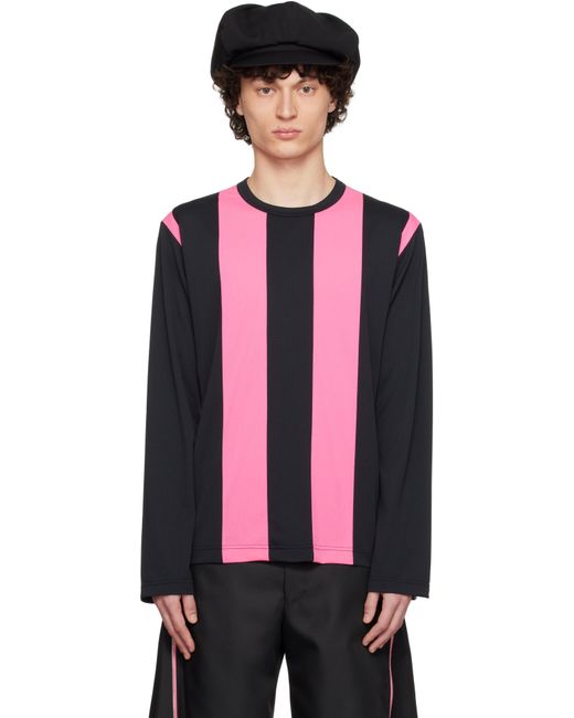 T-Shirt Noir Et Rose À Rayures En Jacquard Comme des Garçons pour homme en coloris Black