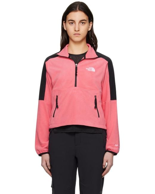 The North Face Pink & Black Half-zip Sweater