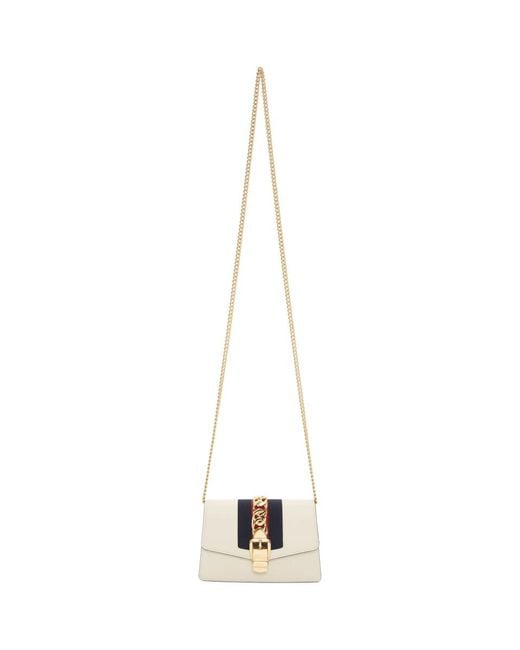 Gucci White Super Mini Sylvie Chain Bag