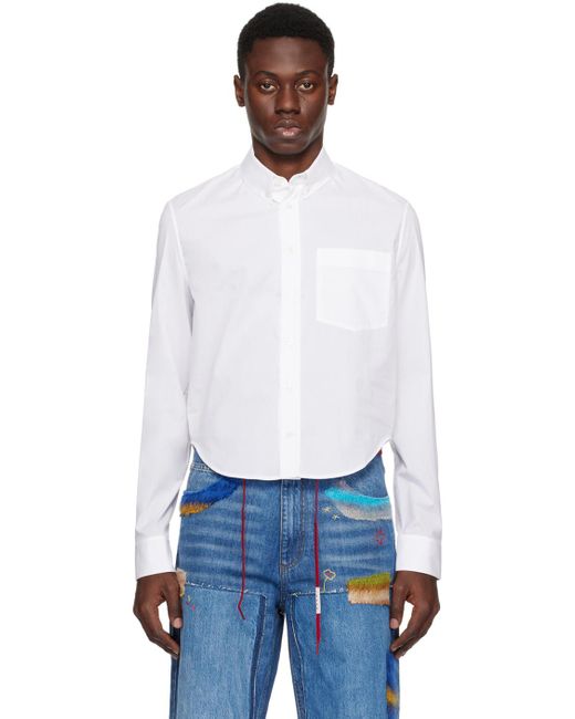 Marni White Cropped Long Sleeve Shirt for men
