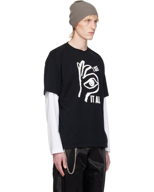 T-shirt graphique noir Undercover pour homme en coloris Black