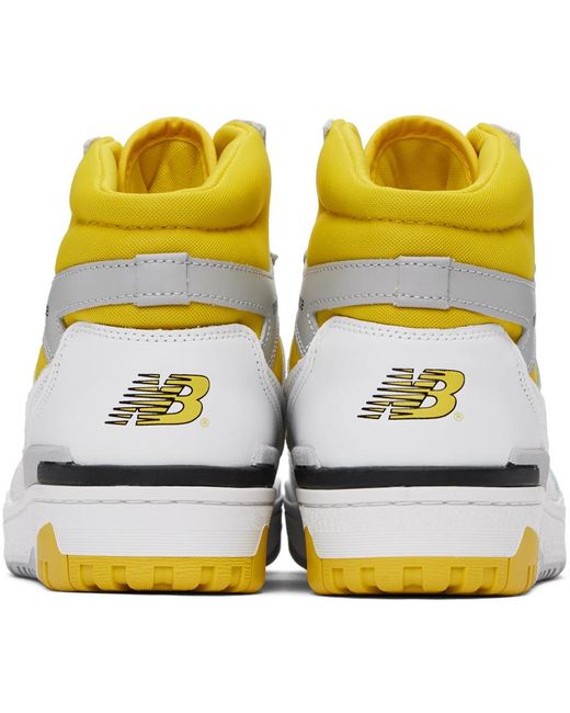 New Balance Black White & Yellow 650 Sneakers for men
