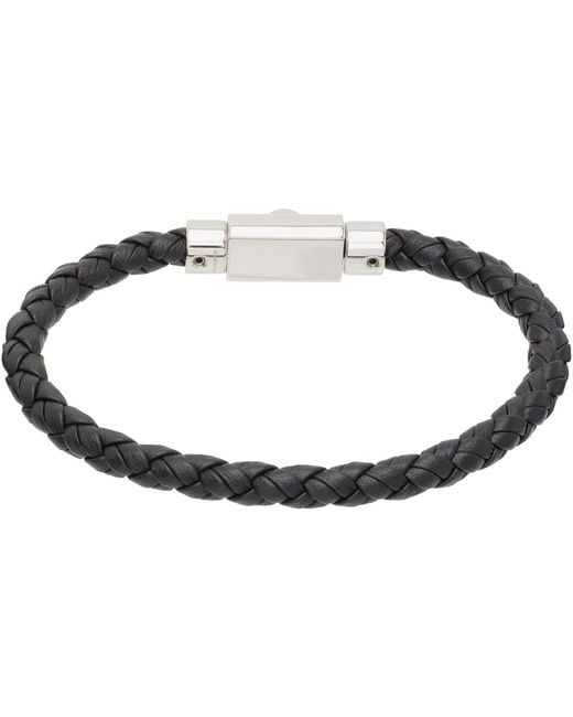Ferragamo Multicolor Braided Leather Bracelet for men