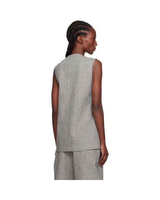 Lanvin Black Button Vest