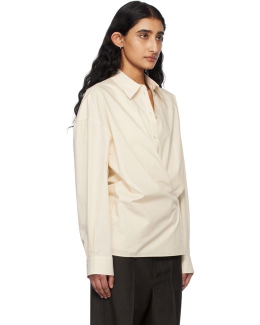 Lemaire Black Off- Straight Collar Twisted Shirt