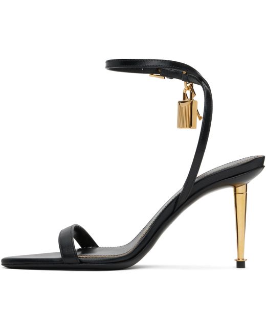 Tom Ford ブラック Padlock Pointy Naked ヒールサンダル Black