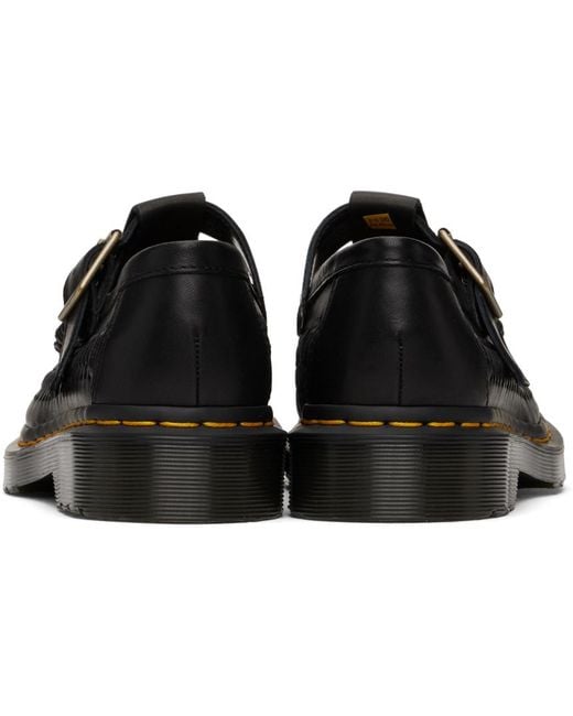 Dr. Martens Black Adrian T-Bar Leather Loafers for men
