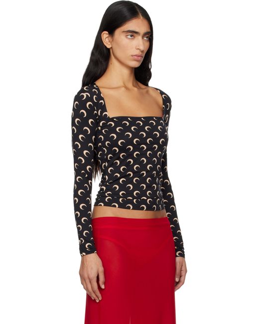 MARINE SERRE Red Moon Printed Square Neck T-Shirt