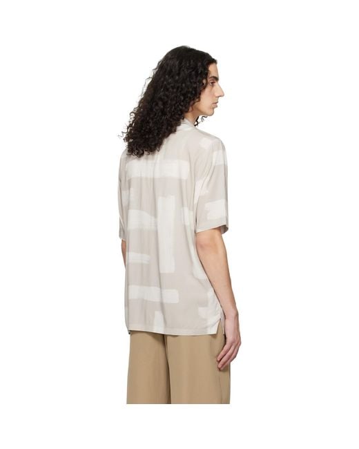 Boss Multicolor Taupe Regular-Fit Maxi Print Shirt for men