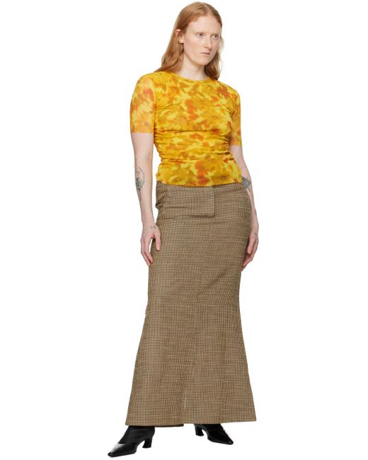 Acne Brown Tailored Long Skirt