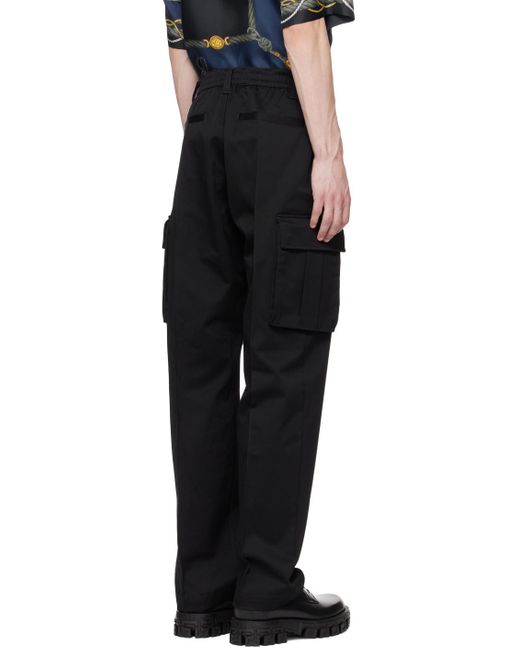 Versace Black Hardware Cargo Pants for men