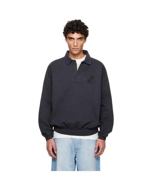 Fear Of God Black Holiday Embroidered Classic Polo for men