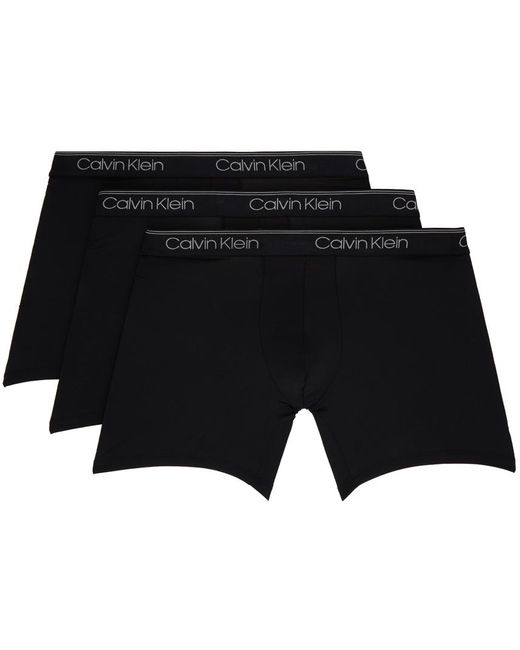 Calvin Klein Black Three-pack Boxer Briefs for men
