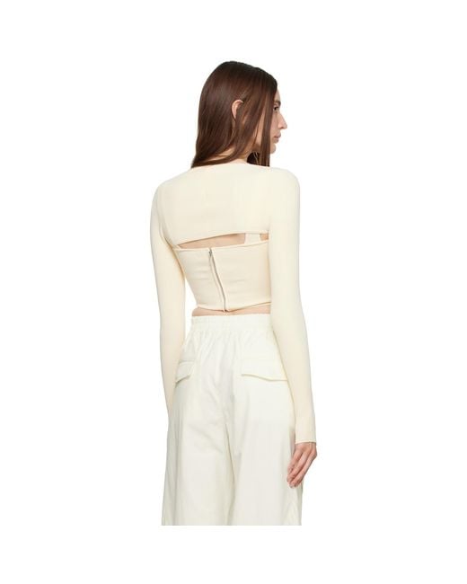 Dion Lee Natural Beige Pointelle Tank Top