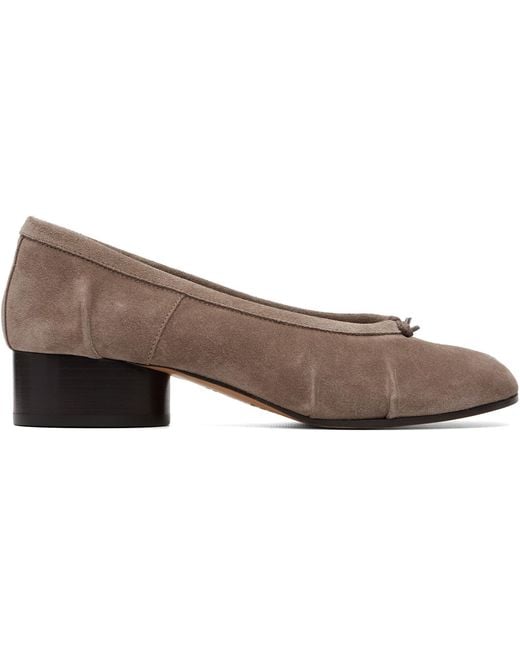 Maison Margiela Gray Taupe Tabi Ballerina H30 Suede Heels
