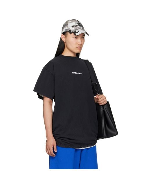 Balenciaga Black Double T-shirt for men