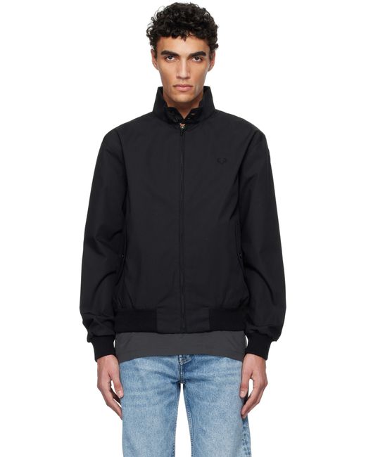 メンズ Fred Perry ブラック ハリントンジャケット Black