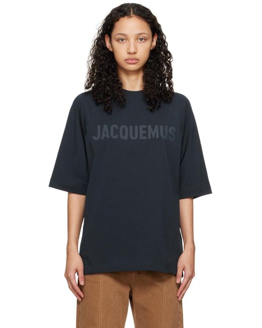 Jacquemus Black Navy 'le T-shirt Typo' T-shirt